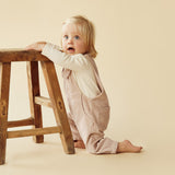 FAIRY FLOSS ORGANIC KNITTED RUFFLE OVERALLS