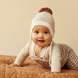 CINNAMON STRIPE ORGANIC KNITTED OVERALL