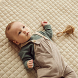 SAND ORGANIC CORDUROY OVERALLS