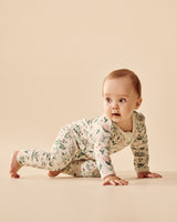Sweet Bloom Organic Zipsuit with Feet