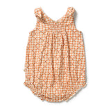 Checkerberry Organic Crinkle Tie Playsuit