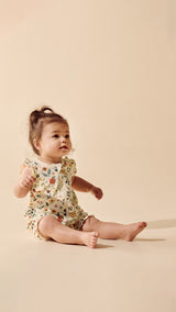 Summer Garden Organic Ruffle Zipsuit