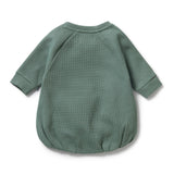 PINE GREEN ORGANIC WAFFLE BODYSUIT