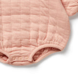 PRETTY PINK ORGANIC QUILTED BODYSUIT