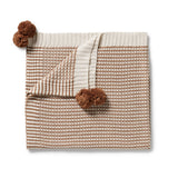 CINNAMON STRIPE ORGANIC KNITTED BLANKET