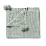 MOSS SPECKLE ORGANIC KNITTED BLANKET