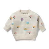 FLOWER POP ORGANIC KNITTED JACQUARD JUMPER