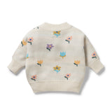 FLOWER POP ORGANIC KNITTED JACQUARD JUMPER