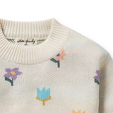 FLOWER POP ORGANIC KNITTED JACQUARD JUMPER