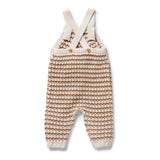 CINNAMON STRIPE ORGANIC KNITTED OVERALL