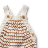CINNAMON STRIPE ORGANIC KNITTED OVERALL