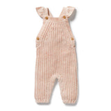 FAIRY FLOSS ORGANIC KNITTED RUFFLE OVERALLS