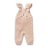 FAIRY FLOSS ORGANIC KNITTED RUFFLE OVERALLS
