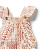 FAIRY FLOSS ORGANIC KNITTED RUFFLE OVERALLS