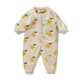 LEMONY ORGANIC KNITTED JACQUARD GROWSUIT