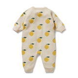 LEMONY ORGANIC KNITTED JACQUARD GROWSUIT