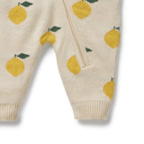 LEMONY ORGANIC KNITTED JACQUARD GROWSUIT