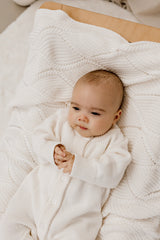 Classic Knit Romper - Milk