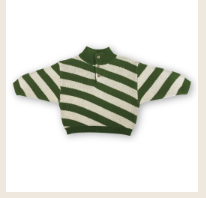 BUTTON UP DIAGONAL STRIPE PULLOVER VERDE