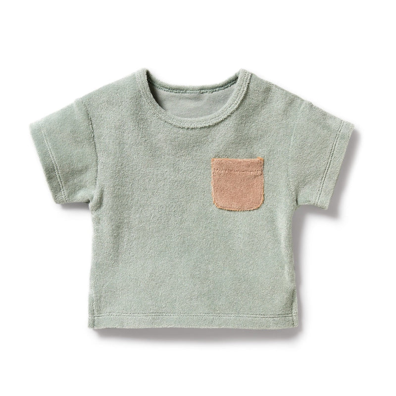 PISTACHIO ORGANIC COTTON TERRY TEE