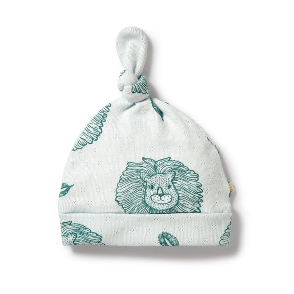 LITTLE LION ORGANIC POINTELLE KNOT BEANIE