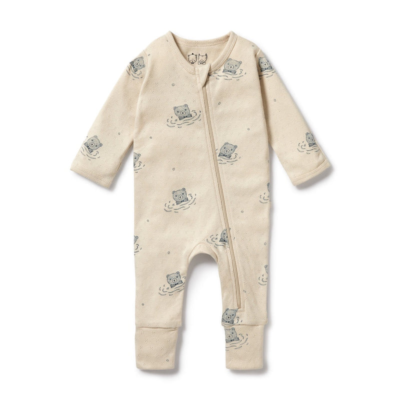 LITTLE BEAR ORGANIC POINTELLE ZIPSUIT