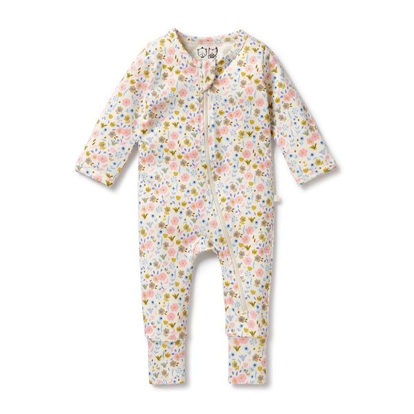 AVA FLORAL ORGANIC ZIPSUIT