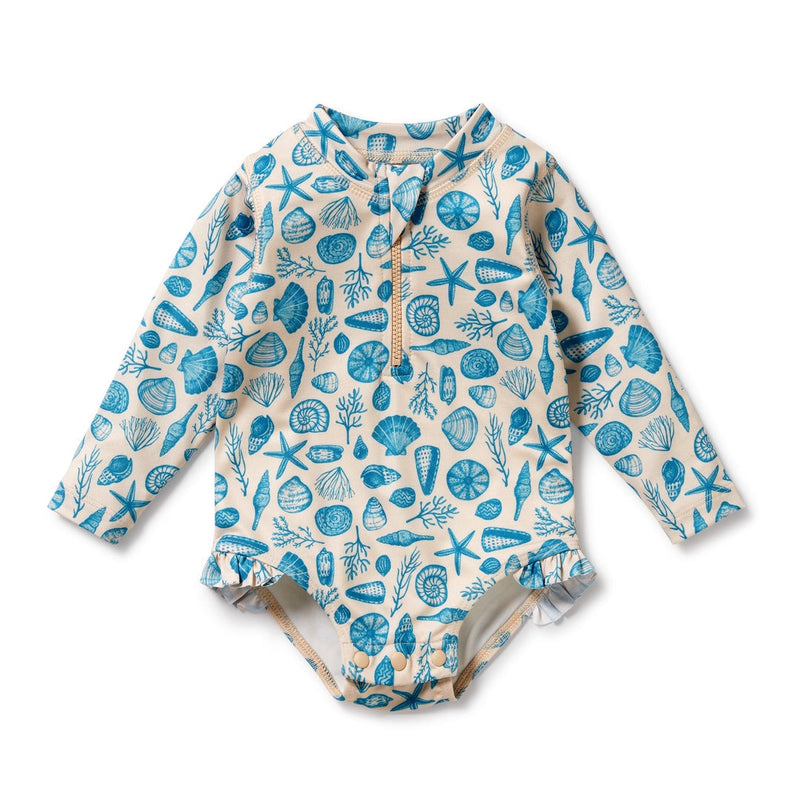 SHELLS LONG SLEEVE SWIMSUIT