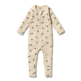 Tiny Palm Organic Zipsuit with Feet