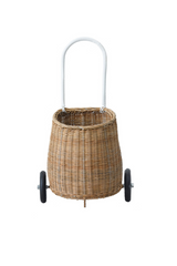 Olli Ella Luggy Basket Natural Pull Along On Wheels Front Image