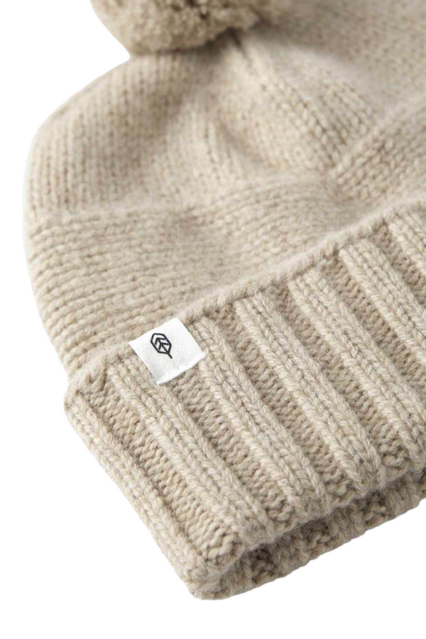 Will And Bear Tasman Beanie Wool in Fawn Detail Image