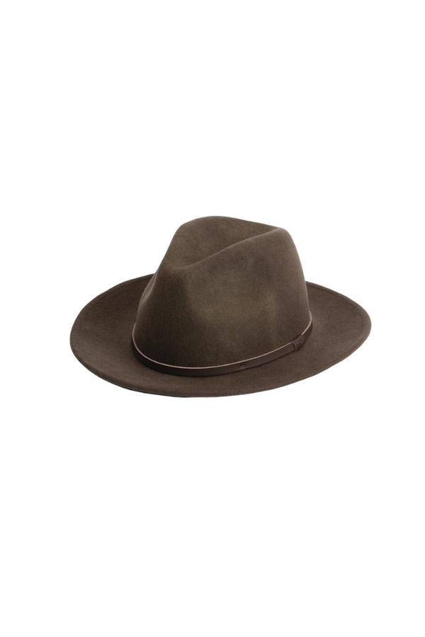 Will And Bear William Hat in Brown Mens Womens Wide Floppy Brim Fedora Australian Wool Front